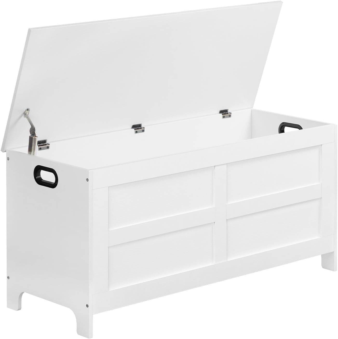 Storage Chest, 39.4” Large Toy Chest, Entryway Storage Trunk, Storage Bench with Safety Hinge, Entrance Bench for Living Room, Entrance, Bedroom, White SCWT48301