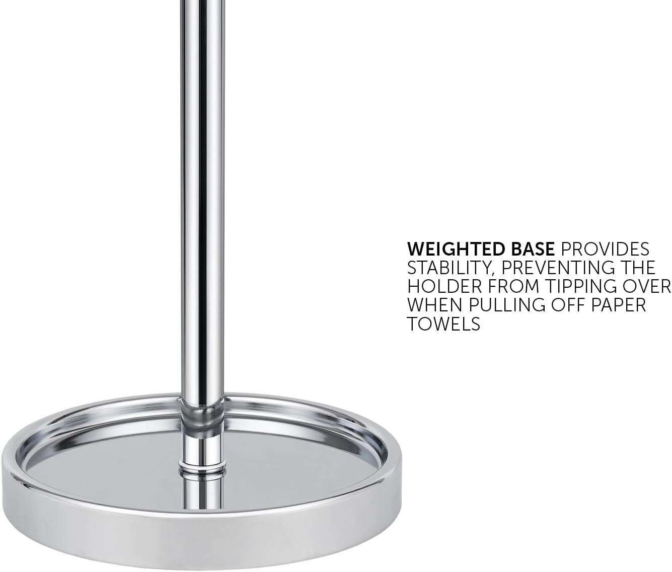 Ivilon Countertop Paper Towel Holder - Modern Bell End Minimalist Design - Color Chrome