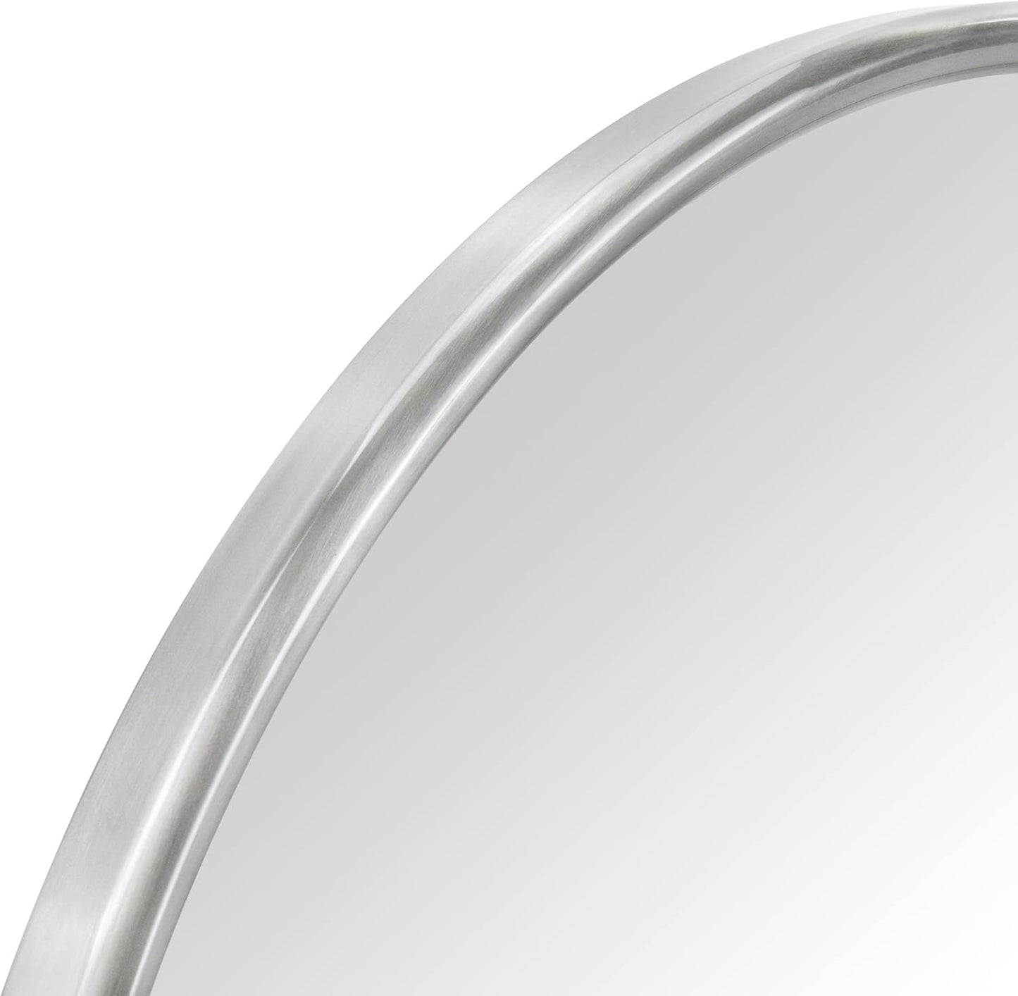 TEHOME Round Pivot Bathroom Mirror Brushed Nickel Circle Metal Framed Tilting Vanity Mirrors for Wall
