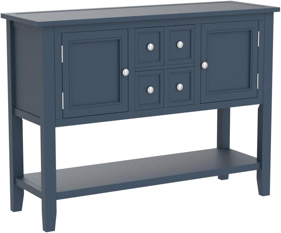 Merax Modern Wood Buffet Sideboard with Drawers and Bottom Shelf Console Table for Living Room Dinning Room Kitchen (Light Navy)
