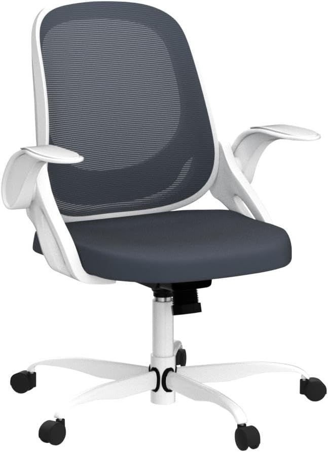 Home Office Chair Work Desk Chair Comfort Ergonomic Swivel Computer Chair, Breathable Mesh Desk Chair, Lumbar Support Task Chair with Wheels and Flip-up Arms and Adjustable Height