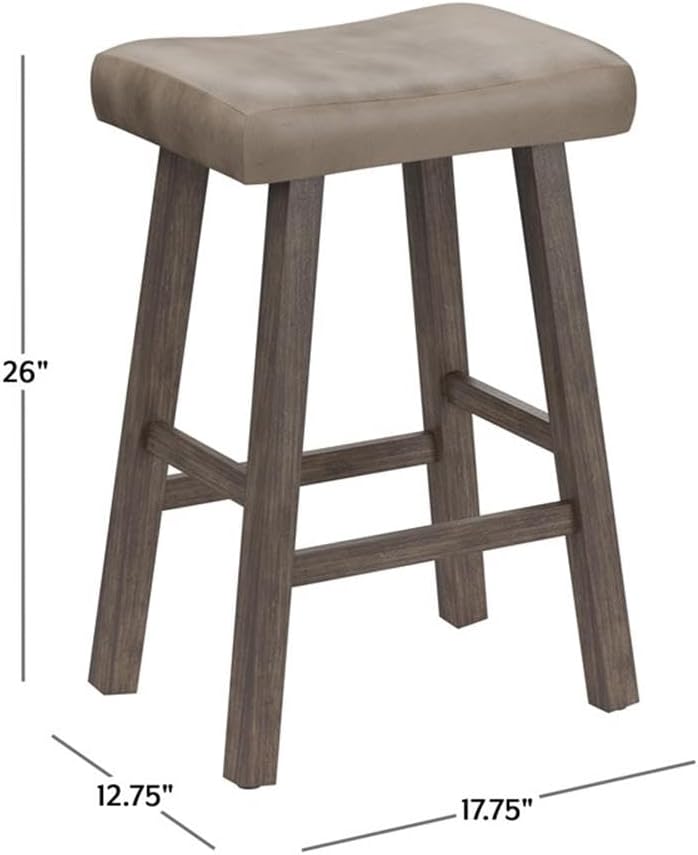 Hillsdale Furniture Saddle Counter Stool, Rustic Gray