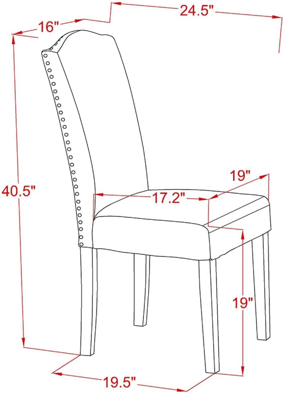 East West Furniture SHEN5-LWH-57 5 Piece Dining Set Includes a Round Dining Room Table with Pedestal and 4 Pond Faux Leather Upholstered Parson Chairs, 42x42 Inch, Linen White