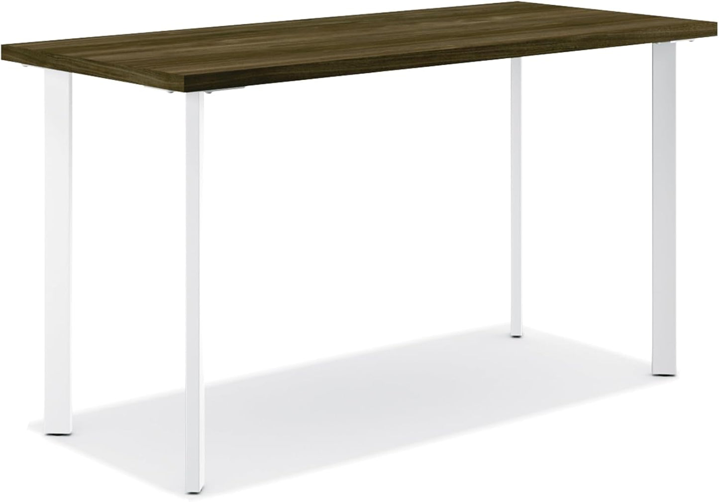 HON Coze Home Office Desks, Sturdy Table Computer Desk, 48", Walnut Top, White Base
