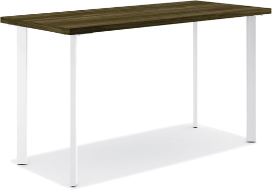 HON Coze Home Office Desks, Sturdy Table Computer Desk, 42", Walnut Top, White Base