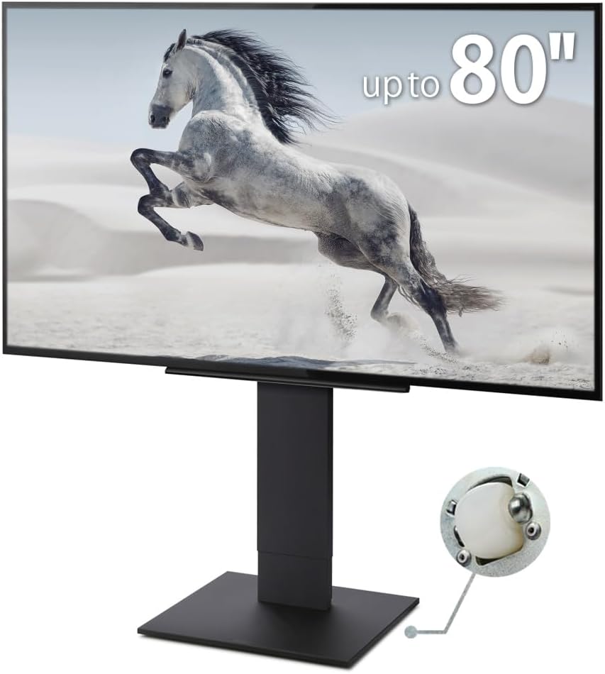 WALL V5 Low Type | Minimalist Rolling TV Stand for 32–80 Inch | Satin Black | Portable, Space Saving, Height Adjustable, No Drill | for Living Room and Bedroom | Japan-Engineered Design