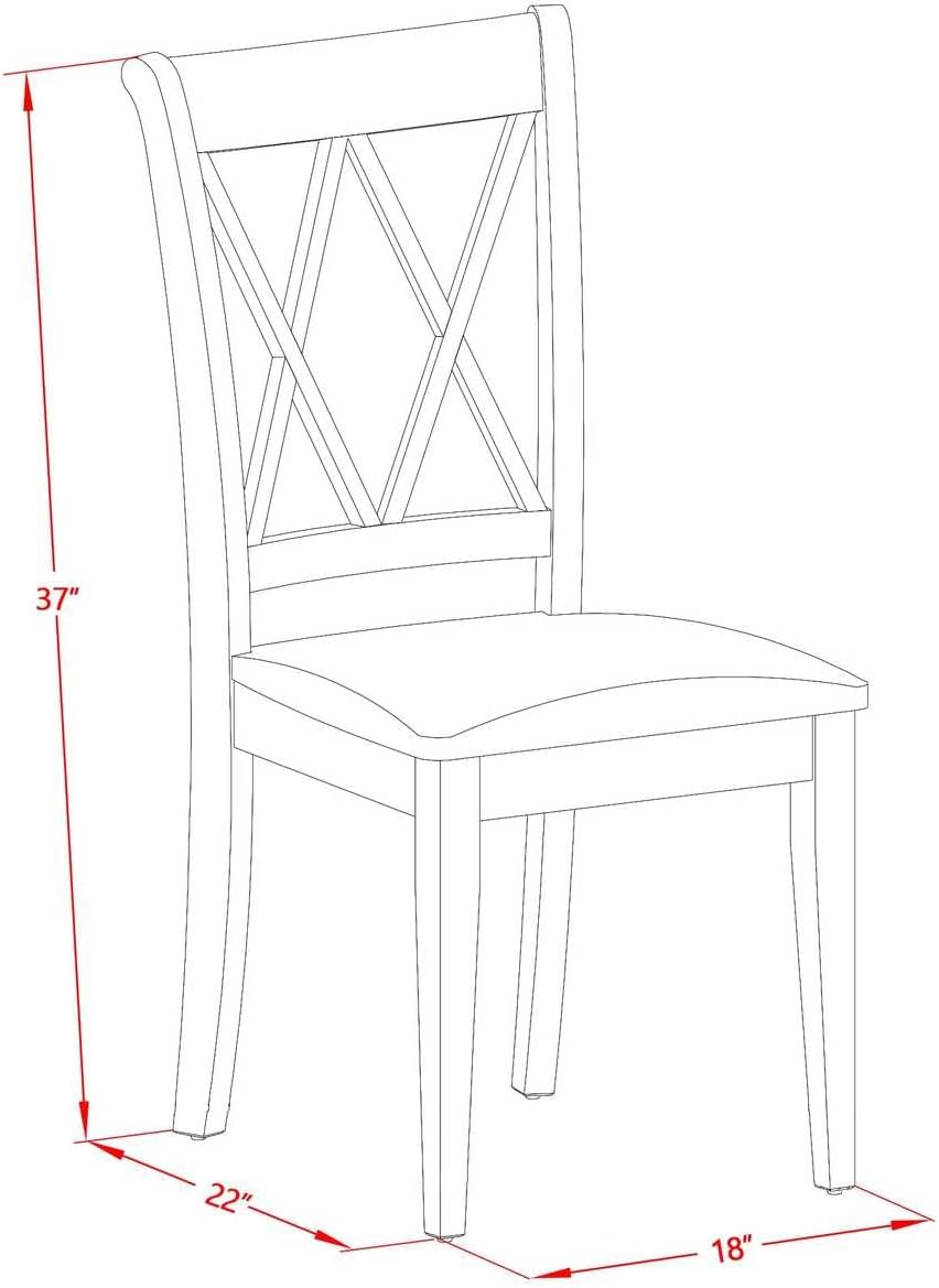 East West Furniture ESBR3-BCH-17 3 Piece Dining Table Set Contains a Round Dining Room Table with Pedestal and 2 Light Sable Linen Fabric Upholstered Chairs, 30x30 Inch, Black & Cherry