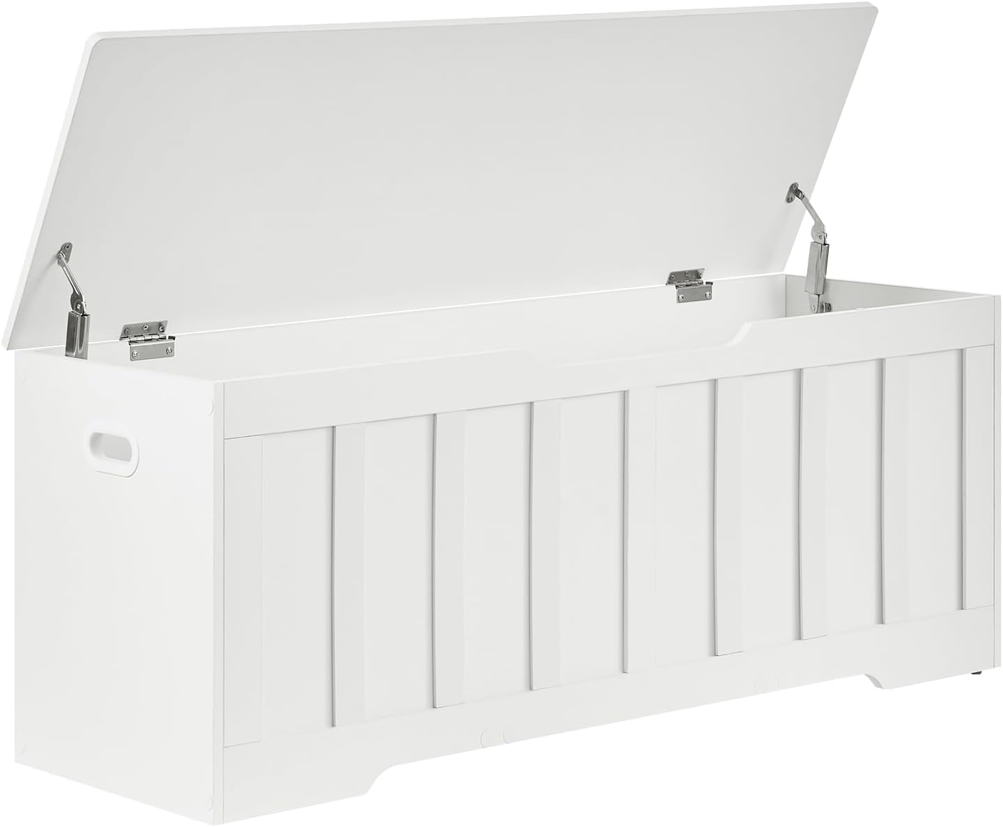 47.2" Storage Chest Extra Large,Storage Trunk with 2 Safety Hinges,Wooden Storage Bench,Shoe Bench,47.2x15.7x19.1 Inch,Easy Assembly,Storage Bench for Bedroom,Living Room,entryway(White).