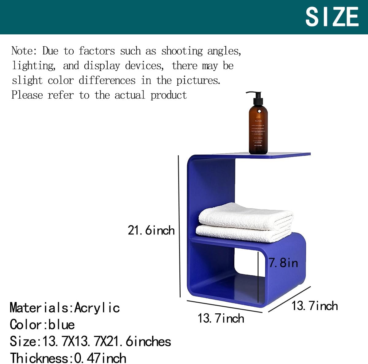 Acrylic End Table for Nightstand,21" H C-Shaped End Table for Living Room,Bathroom,Bedside Table for Bedroom.Side Tables for Living Room for Small Spaces