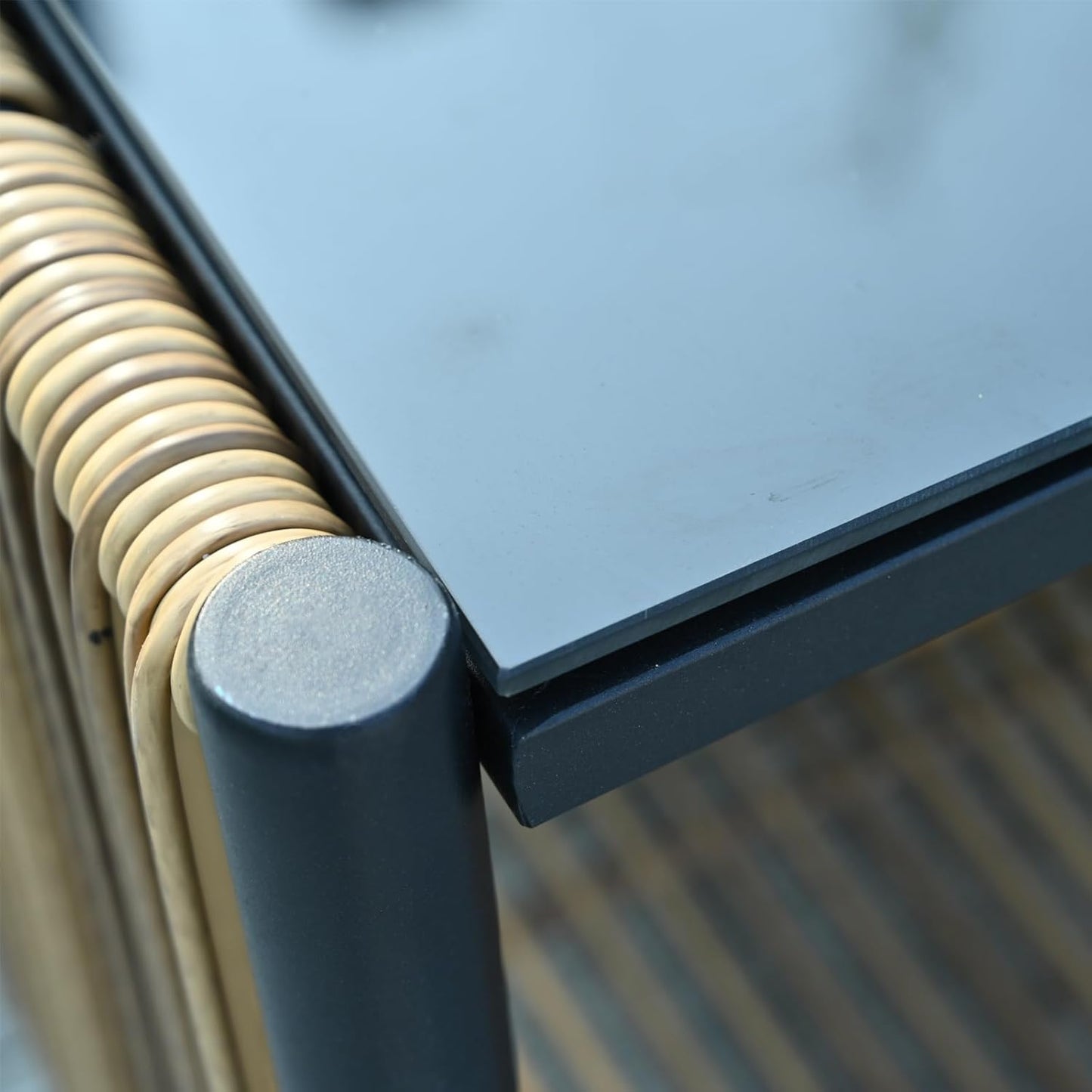 Outdoor Wicker 2 Seater Sofa Set with Cushion and Coffee Table,Loveseat Patio Conversation Set W/Metal Frame,Removable Cover & Rattan Design,Waterproof & Easy Assembly for Backyard,Patio,Gray