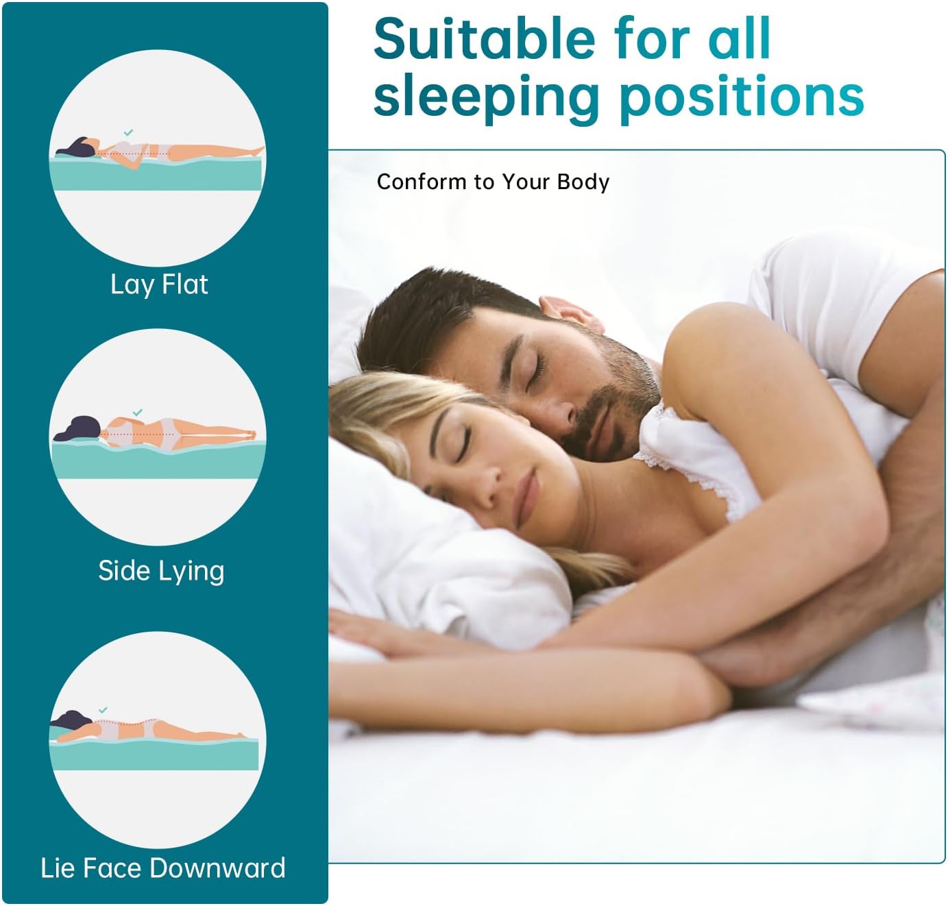 FDW | 14 Inch Twin Mattress | Medium Firm | Gel Memory Foam Mattress | White | Bed in a Box, CertiPUR-US Certified | Pressure Relief, Cooling Ventilated Foam | Washable Removable Cover