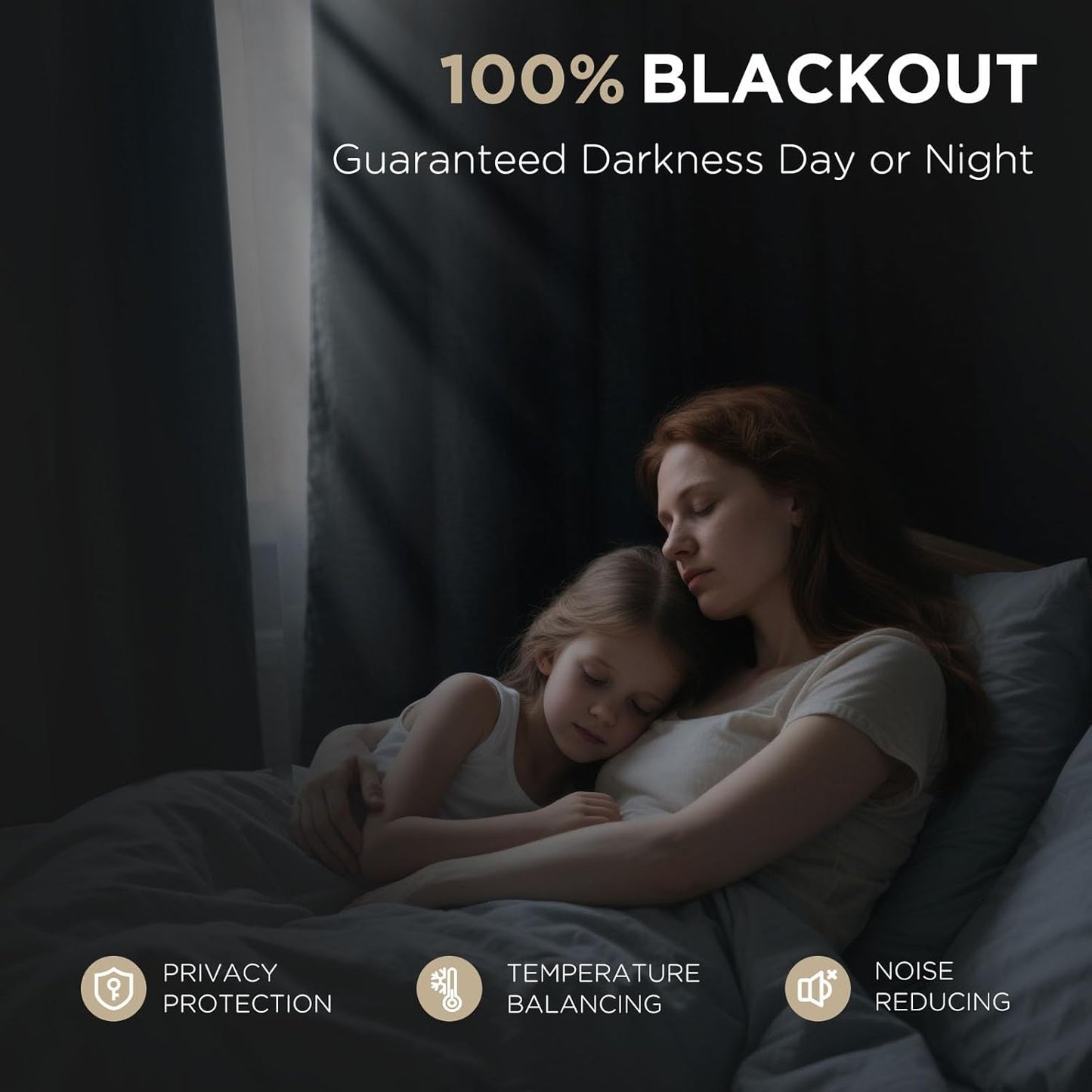 Joydeco 100% Blackout Curtains for Bedroom - Natural Linen Curtains 100"W x 90"L Long, Thermal Insulated 1 Panels Black Light Blocking Drapes, Rod Pocket & Back Tabs, Darkening Privacy for Living Room