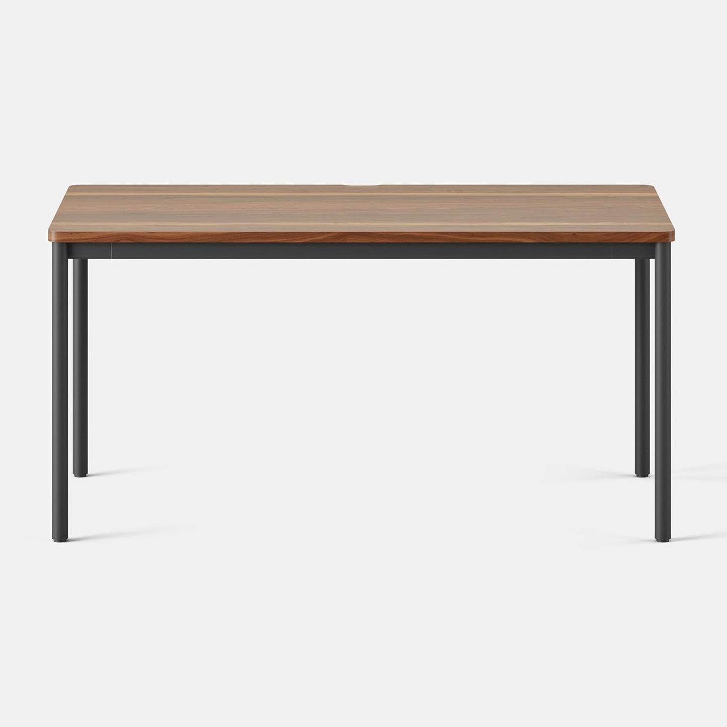 Branch Daily Desk - Functional at Home Office Desk with Effortless Assembly, Timeless Design, Rounded Corners, and Built-in Cable Notch - 58” W x 27” H x 24” D - Walnut - Charcoal