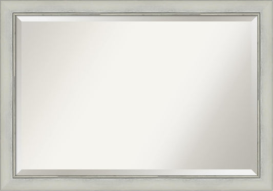 Amanti Art Silver Bathroom Mirror for Over Sink, 28x40 Flair Silver Patina Rectangle Vanity Mirror, Large Traditional Frame, Hangs Horizonally and Vertically, Bathroom Wall Decor, Beveled Edge