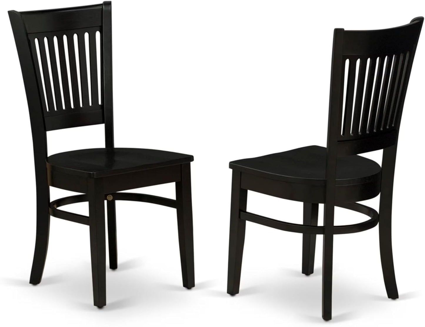 East West Furniture ANVA5-BLK-W 5 Piece Modern Dining Table Set Includes a Round Kitchen Table with Pedestal and 4 Dining Room Chairs, 36x36 Inch, Black