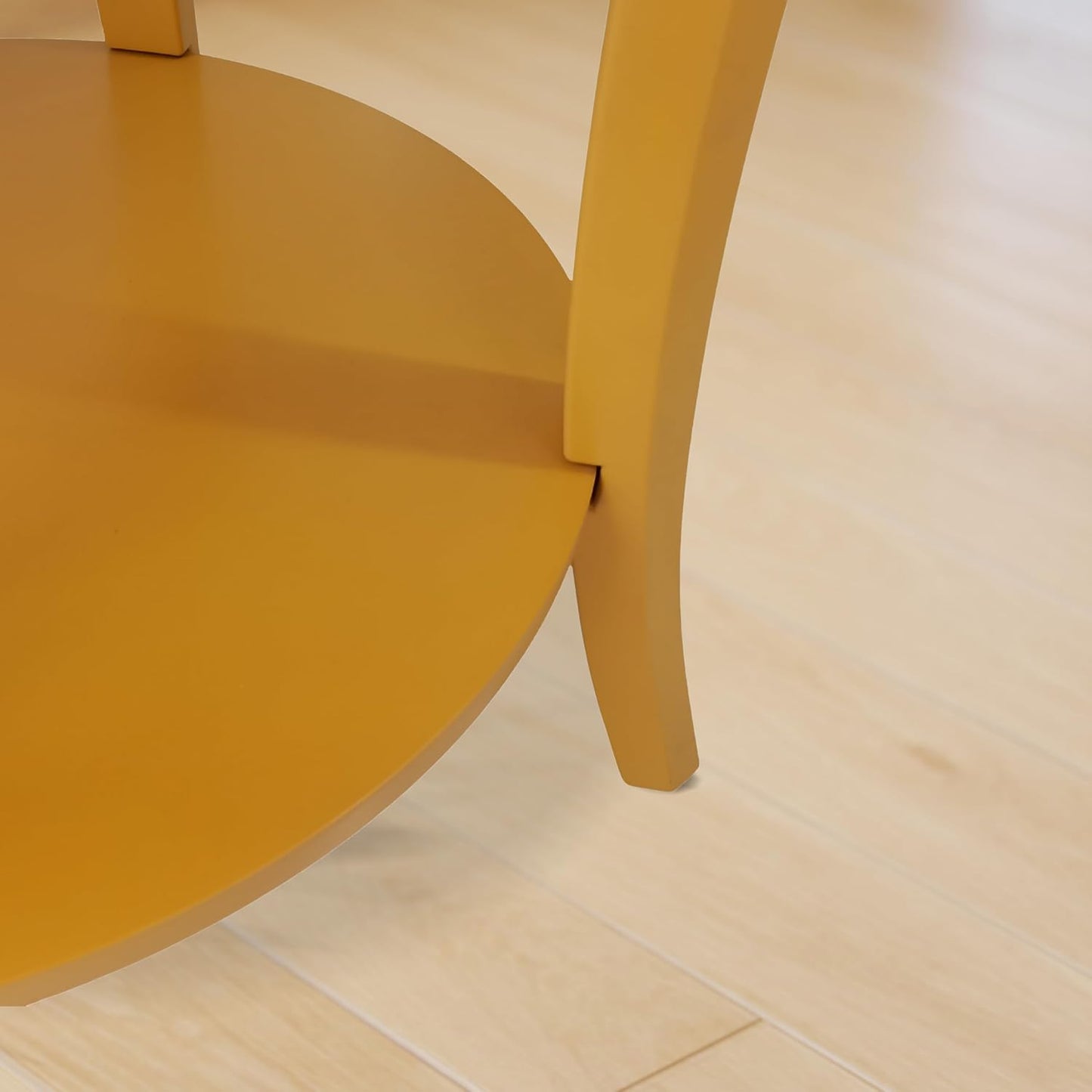 Roundhill Furniture Perth Contemporary Round End Table with Shelf