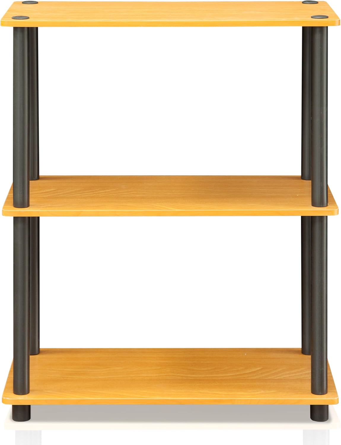 Furinno Turn-N-Tube 3-Tier Compact Multipurpose Shelf Display Rack, Light Cherry