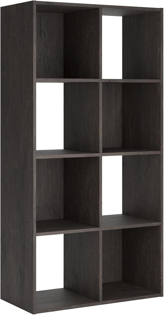 Signature Design by Ashley Piperton 8 Cube Storage Organizer or Bookcase, Charcoal