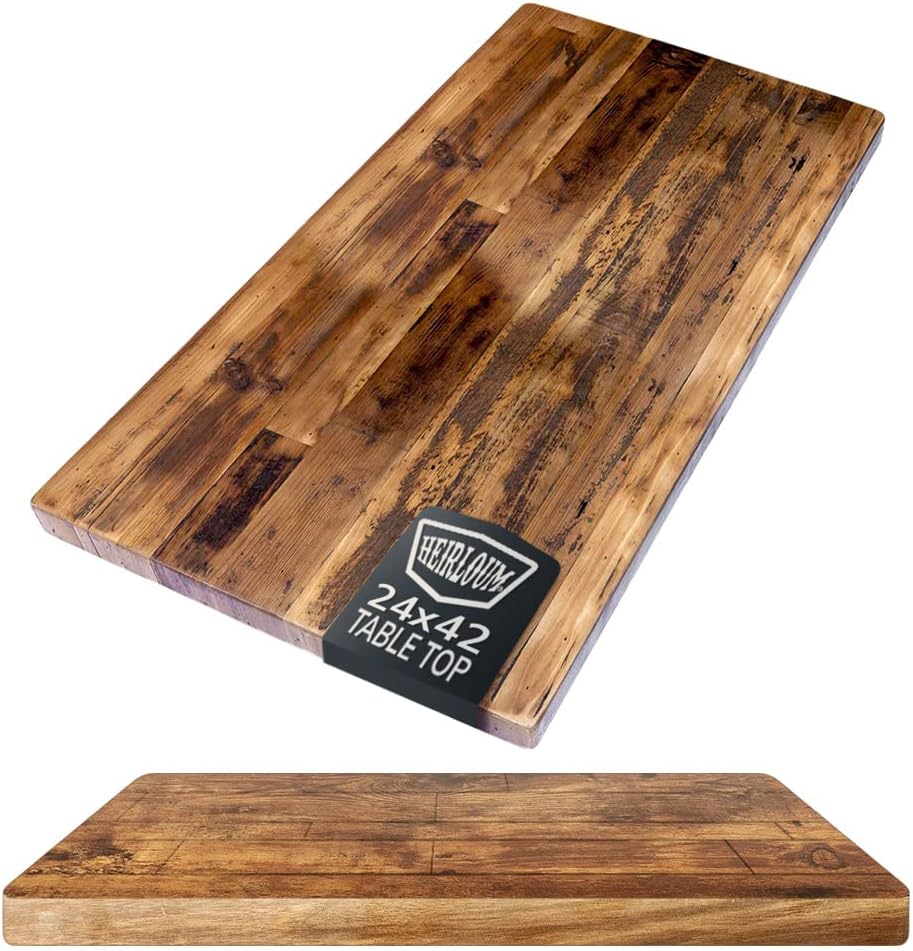 Reclaimed Wood Table Top - Rustic Recycled Wooden Piece Perfect for Kitchens, Dining and Coffee Table Tops (Reclaimed Wood Table Top - Economy, 24" x 42")