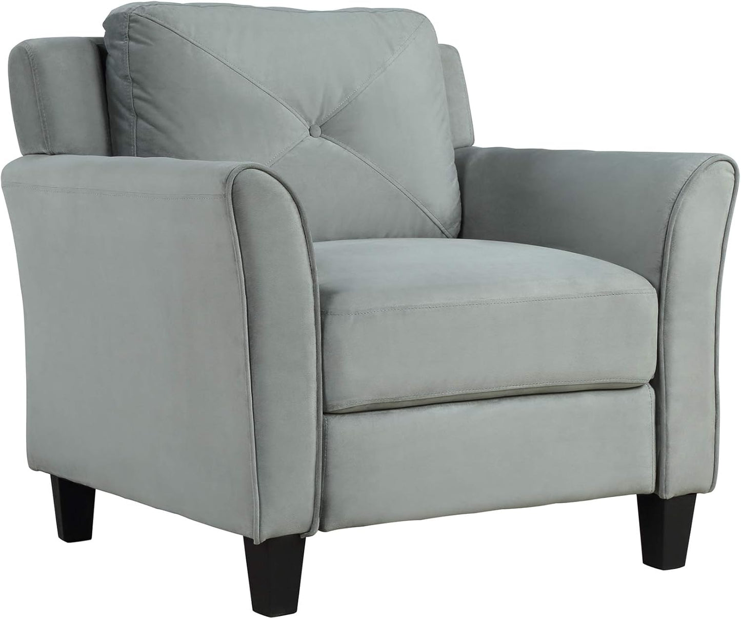 3 Pieses Modern Living Room Sofa Sets Polyester Blend Button Tufted Sofa&Couch Include 3 Seaters Couch, Loveseat and Armchair with Ergonomically Curved Armrests for Home Apartment Office