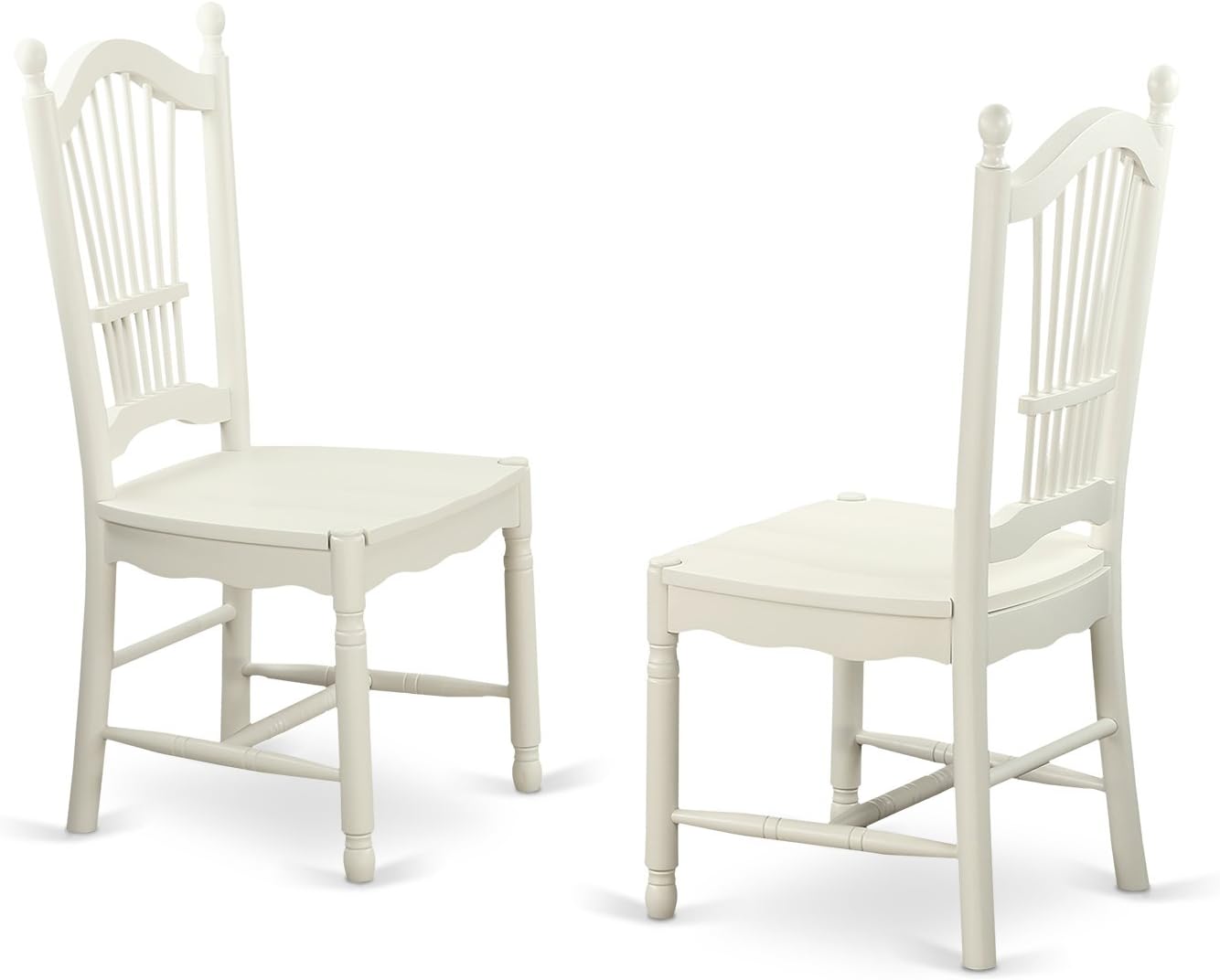 East West Furniture DOVE5-LWH-W 5 Piece Dining Set Includes a Rectangle Dining Room Table with Butterfly Leaf and 4 Wood Seat Chairs, 42x78 Inch, Linen White