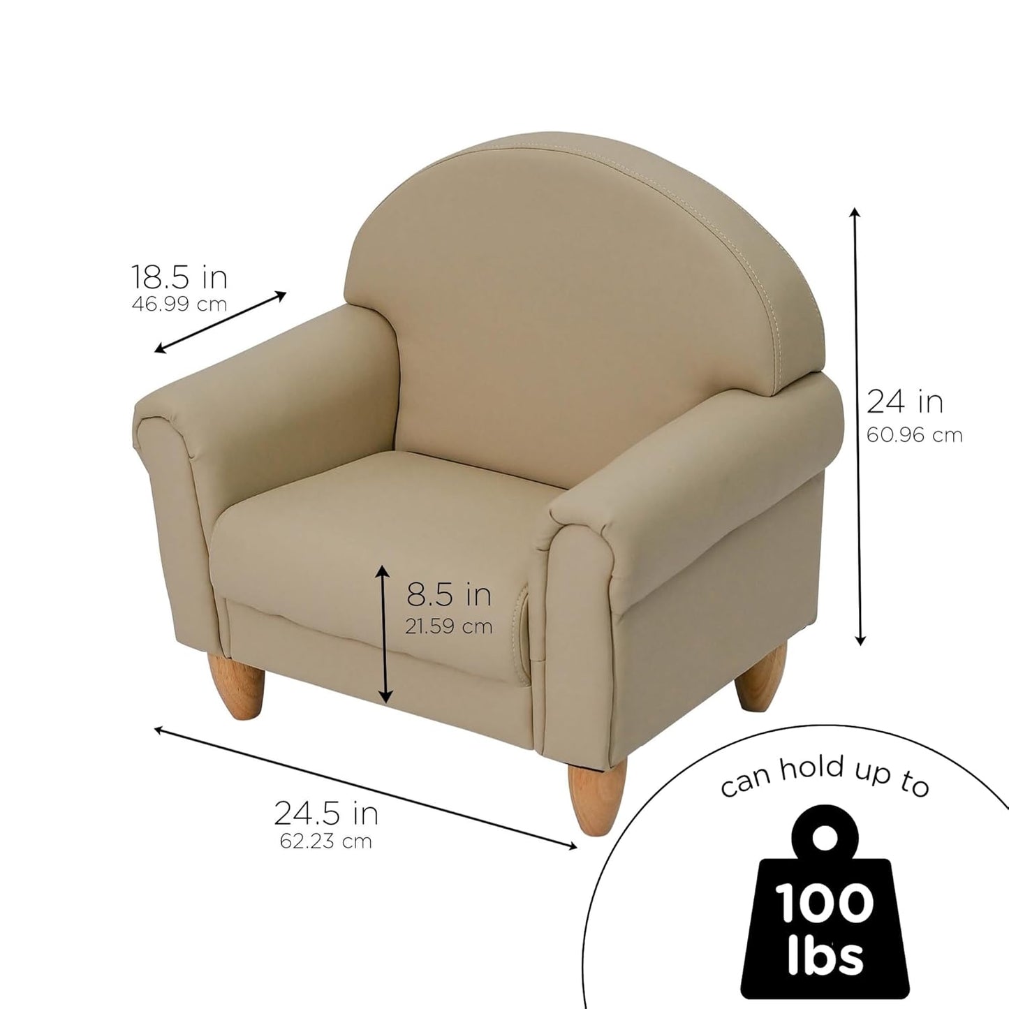 Children's Factory As We Grow Toddler Chair, Flexible Seating for Daycare or Preschool, Kids Reading Couch, Playroom Furniture, Buff