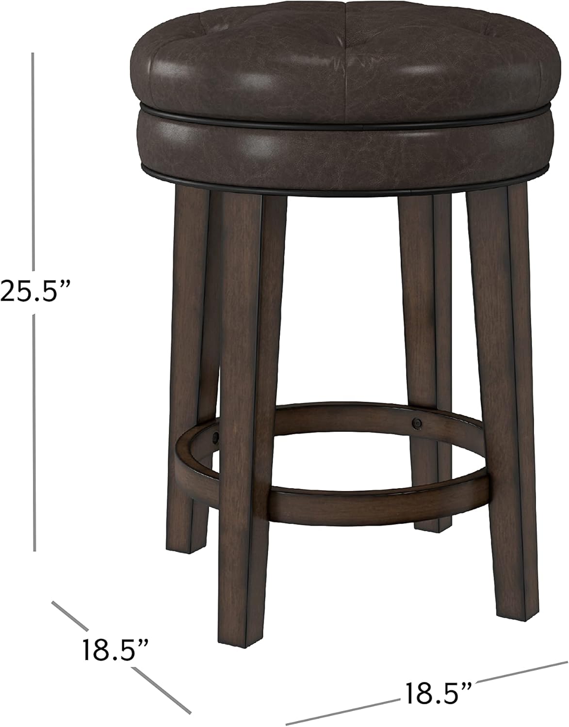 Hillsdale Krauss Backless Swivel Counter Height Stool, Dark Brown