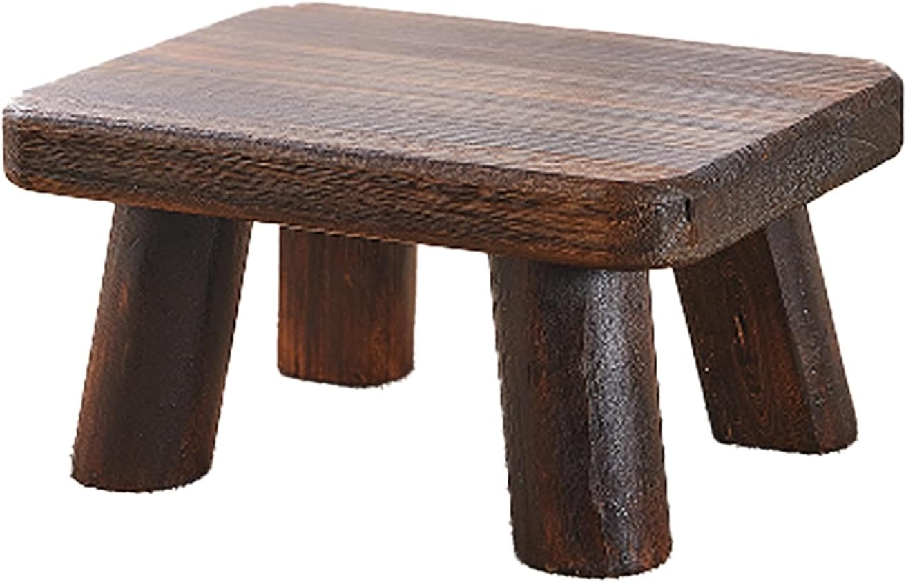 Wooden Step Stool for Adults and Children, Heavy Duty Step Stool, 500 lb. Load Capacity, for Bedroom, Kitchen and Bathroom, High Bed Steps, Easy to Assemble, Super Sturdy