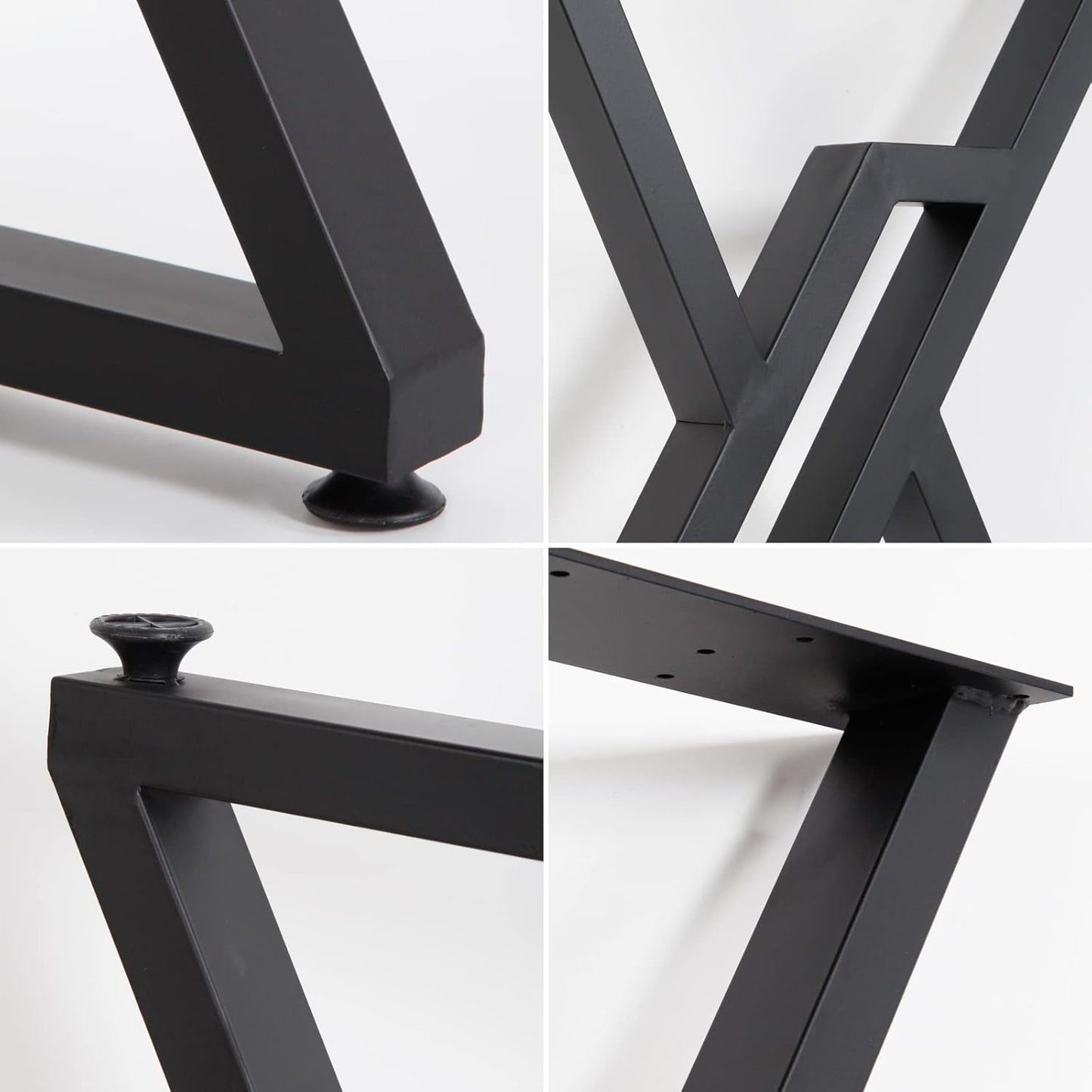 SSS Furniture Metal Table Legs 2 Pack Heavy Duty Furniture Legs 28”Height 20”Wide Rustic Decory Square Tube Iron Desk Legs Office Table Legs Industrial Country Style Metal Dining Legs