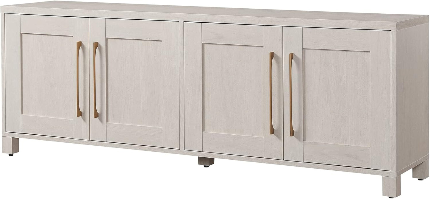 Henn&Hart Rectangular TV Stand for TV's up to 80" in Alder White, TV Stands for the Living Room