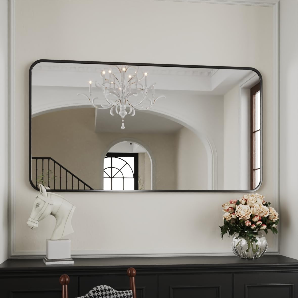 Black Bathroom Mirror 30x60,Black Vanity Mirror,espejos para baños,Mirrors for Bathroom Sink,Bathroom Mirrors for Vanity,Restroom Mirror