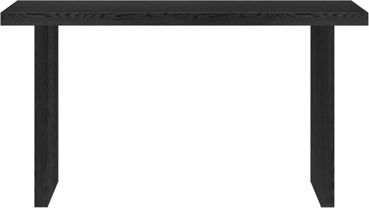Henn&Hart 55'' Wooden Rectangular Fluted Console Table Entryway Table, Sofa Table for Entryway, Living Room, Couch, Hallway, or Office, Black Grain
