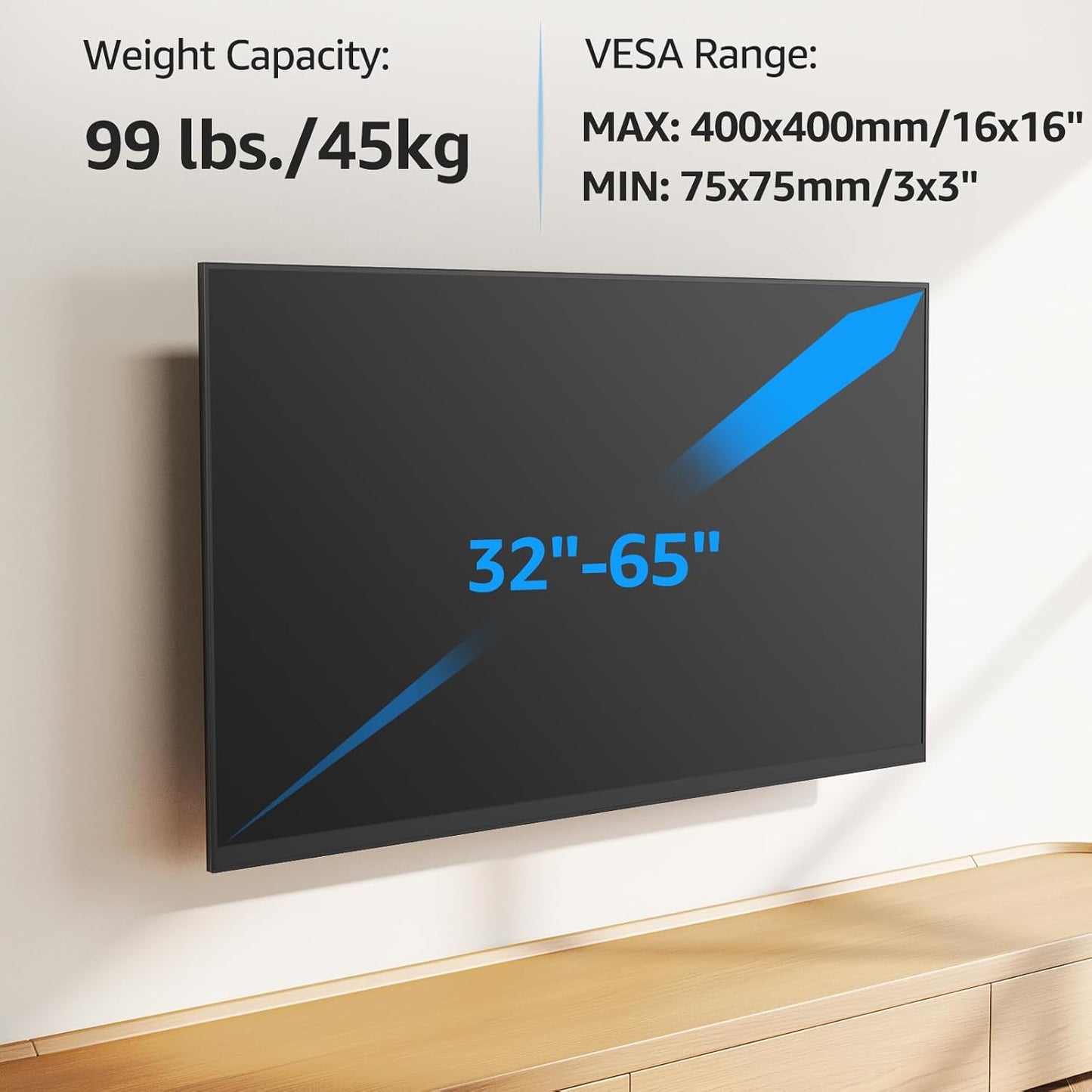 MOUNTUP Long Arm TV Wall Mount for Most 32-65 Inch TVs, Corner TV Mount Full Motion with 31.3” Long Extension, Swivel & Tilt Articulating Bracket, MAX VESA 400x400mm, Holds up to 99 lbs MU0075