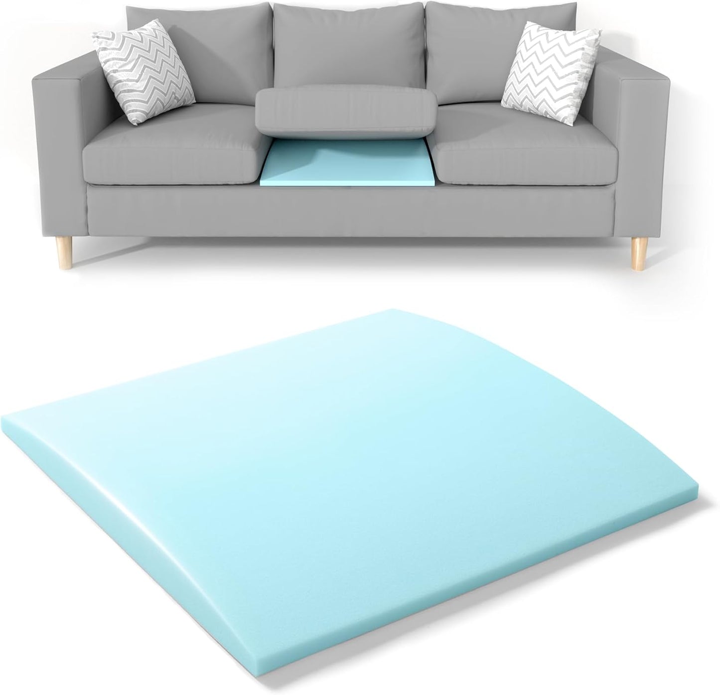 Tromlycs Couch Cushion Support for Sagging Cushions Sofa Seat Support Under Arched Foam Sag Repair 24x24 inch Blue, Set of 1