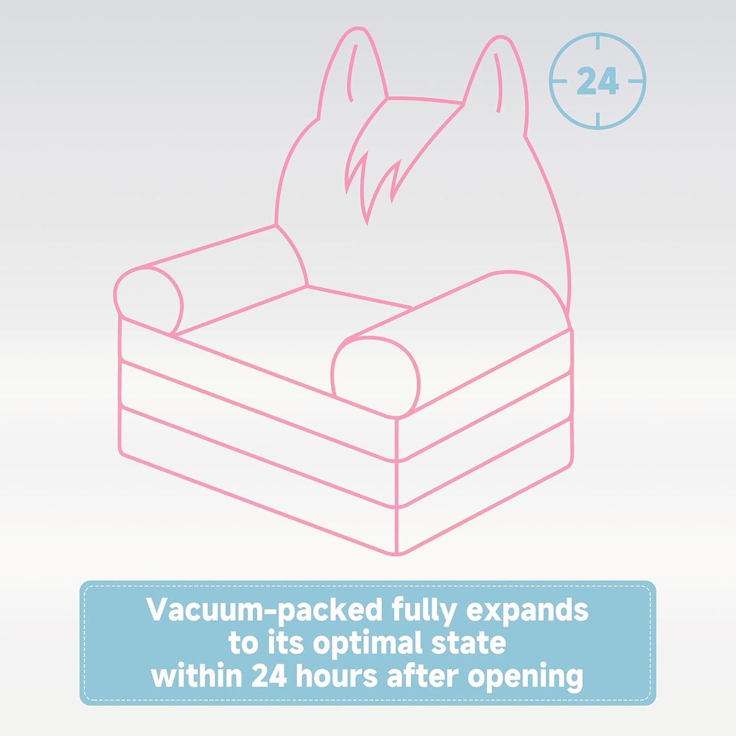 MONKISS Kids Couch, Comfy Toddler Chair, 2 in 1 Fold Out Kids Sofa to Lounger, Baby Sleeper Chair, Toddler Furniture, Birthday Gifts for Boys and Girls, 1~4 Years Old, Cute Cat