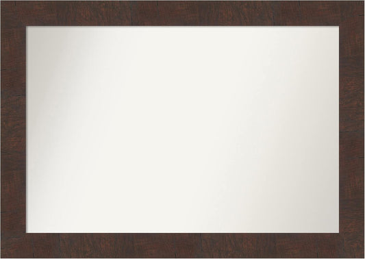 Amanti Art White Bathroom Mirror for Over Sink, 28x40 Wedge White Rectangle Vanity Mirror, Large Modern Frame, Hangs Horizonally and Vertically, Bathroom Wall Decor, Non-Beveled Edge from WI, USA