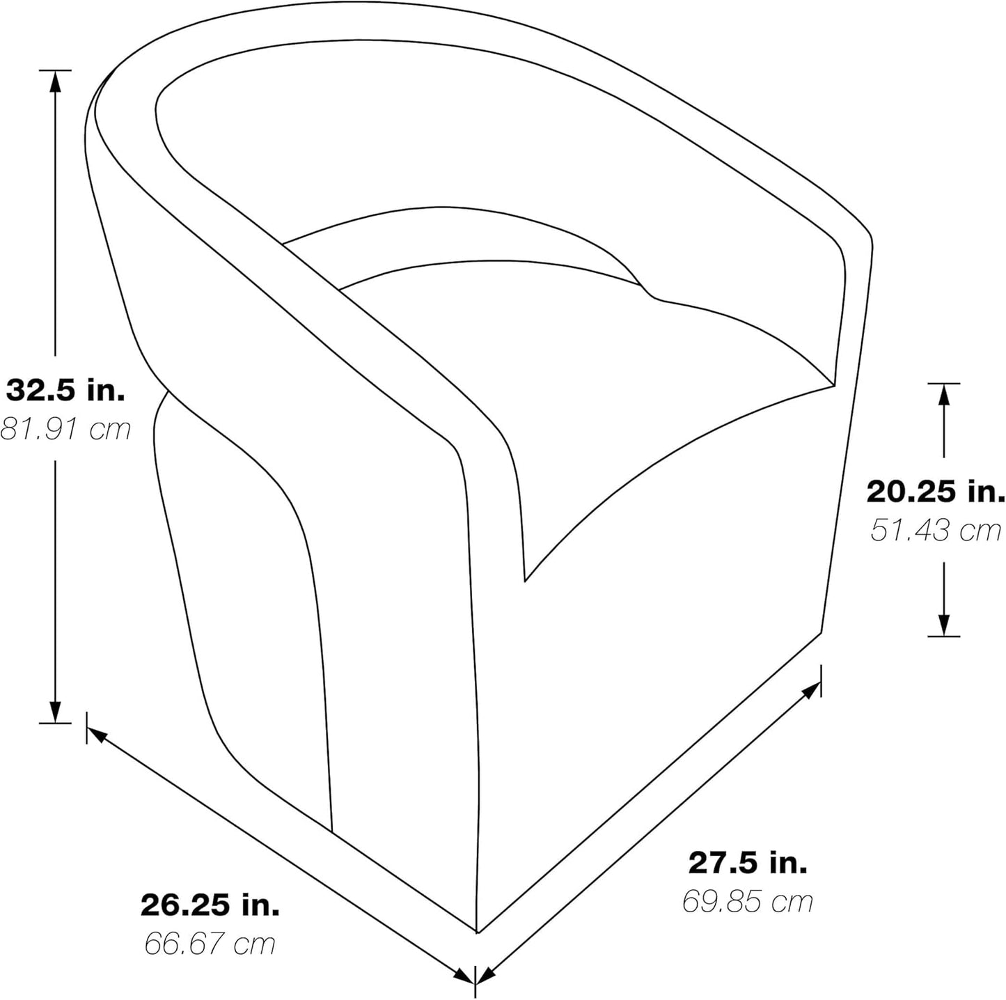 OSP Home Furnishings Devin Modern Upholstered Swivel Accent Barrel Chair, Midnight