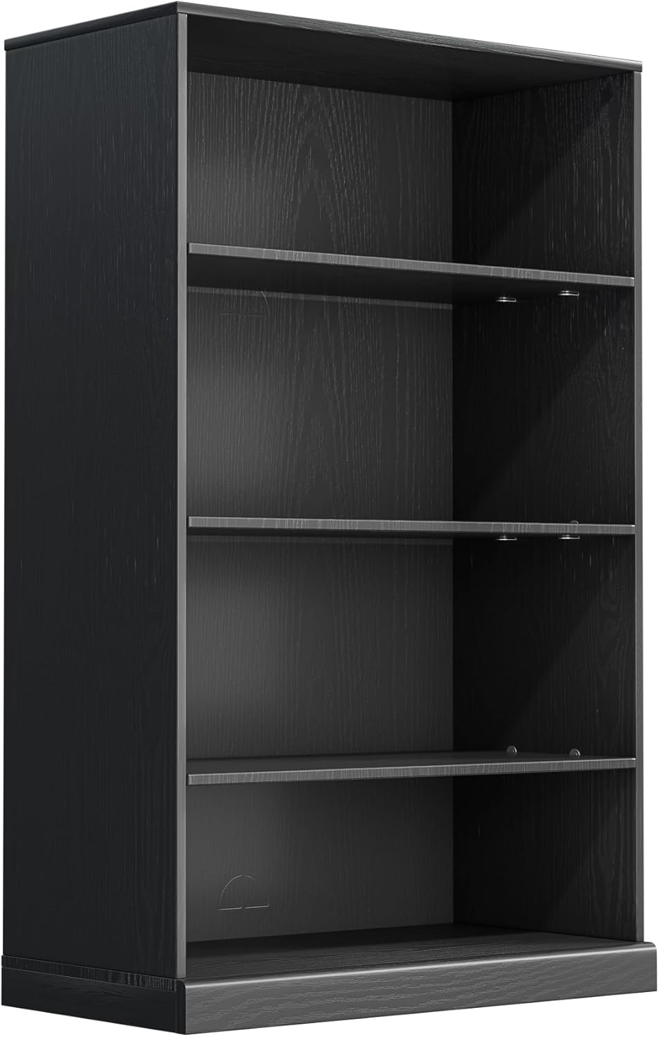 49" Wooden Book Shelf, 2 Shelf Bookcase, Modern Bookshelf with Adjustable Shelf for Home Office, Study Room, Black