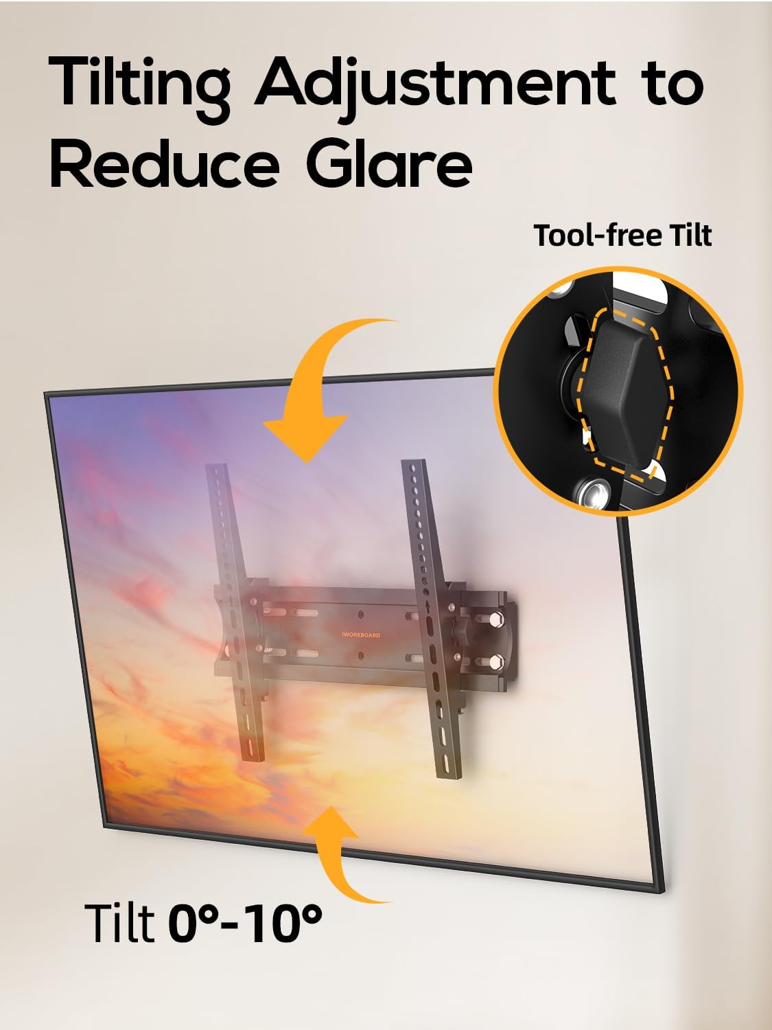 40 50 55 inch Tilting TV Wall Mount for 24-65 '' TVs, Low Profile TV Mount, Ultra Slim Wall Mounts TVs Bracket, Max VESA 400x400mm, 99 lbs & 16 inch Studs, Fit Most 32+ 42 43 45 Screen