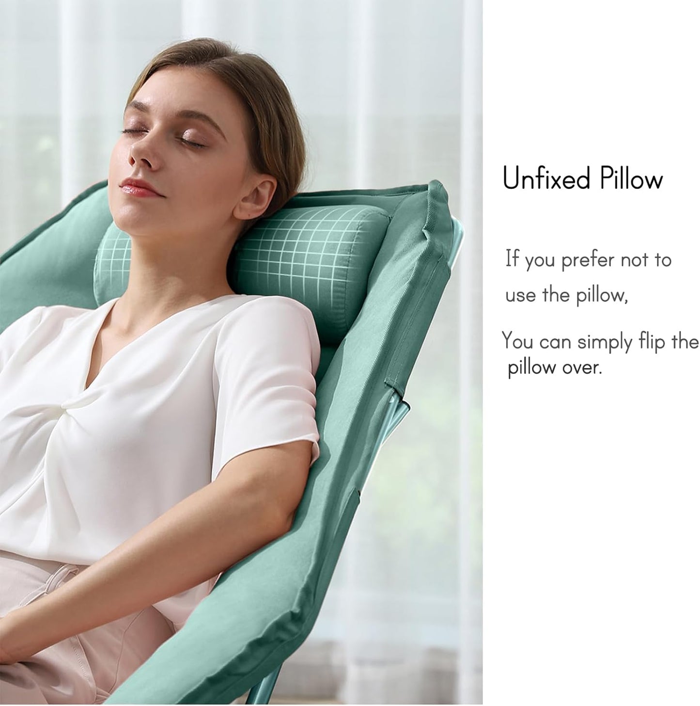 Hexagon Foldable Living Room Chair, Saucer Chair for Adults, Comfy Bedroom Lounge Chair, Moon Chair, Lazy Folding Chair for Dorm Rooms(Ottoman-Green)