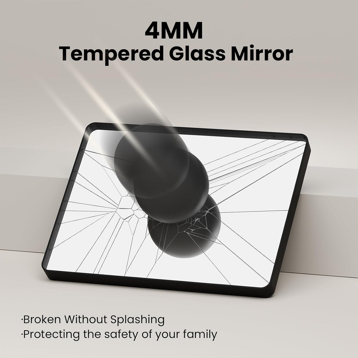 Black Bathroom Mirror 30X36 Inch, Black Metal Framed Mirror for Wall, Rounded Rectangle Matte Bathroom Vanity Mirror with Tempered Glass, Anti-Rust, Horizontal/Vertical