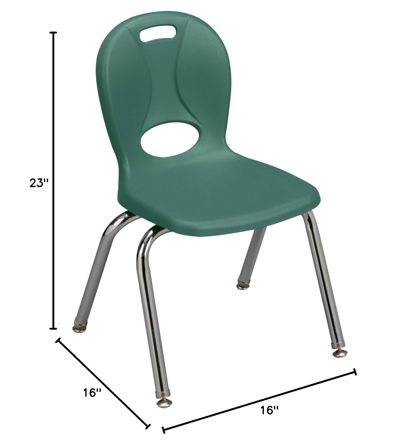 Learniture Structure Series School Chairs, 14" Seat Height, Green, LNT-114-CSW-GN (Pack of 4)