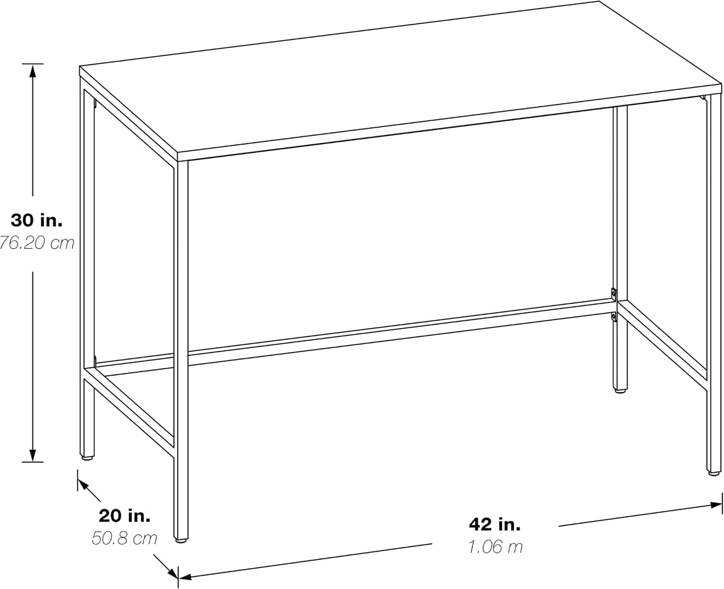 OSP Home Furnishings Contempo 42-Inch Desk, Ash