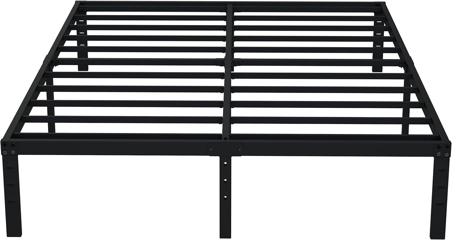 EMODA 14 Inch Full Size Bed Frame Heavy Duty Metal Platform No Box Spring Needed, Easy Assembly Noise Free, Black