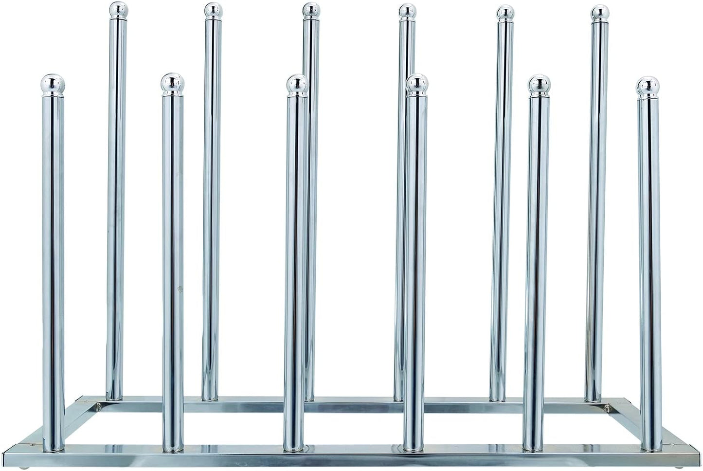 MyGift Modern Chrome Plated Metal 6 Pair Tall Boot Rack Display Holder, Freestanding Entryway or Closet Shoes and Boot Stand Organizer, Made in Taiwan