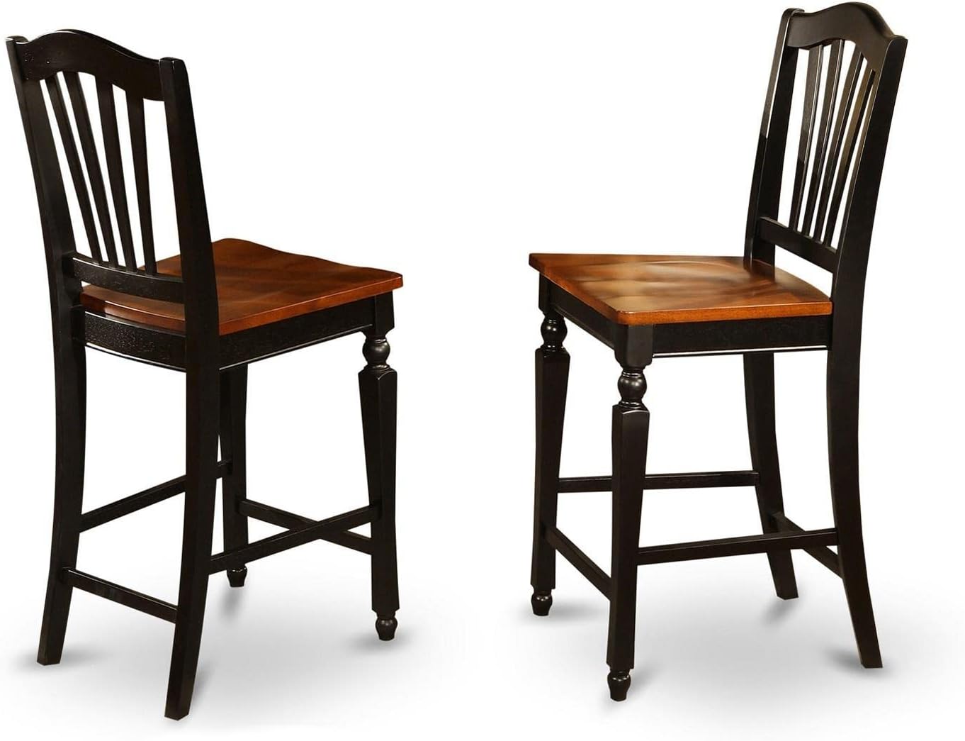 East West Furniture TRCH5-BLK-W 5 Piece Counter Height Pub Set Includes a Round Dining Table and 4 Kitchen Dining Chairs, 42x42 Inch, Black & Cherry