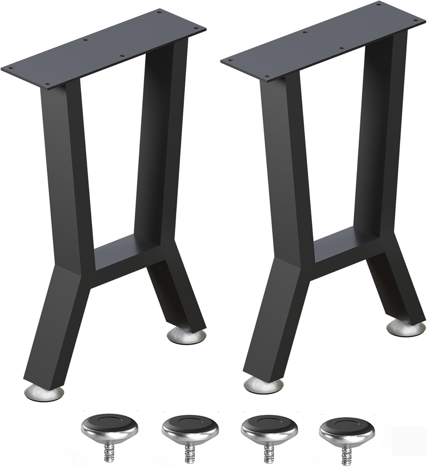 Bench Legs,Coffee Table Legs 15-Inch, Black Metal End Table Legs,Iron Desk Legs for Table,Heavy-Duty Furniture Legs,Patas para Mesa,Easy Install with Adjustable Feet,DIY Legs (H Shape,2 Pcs)