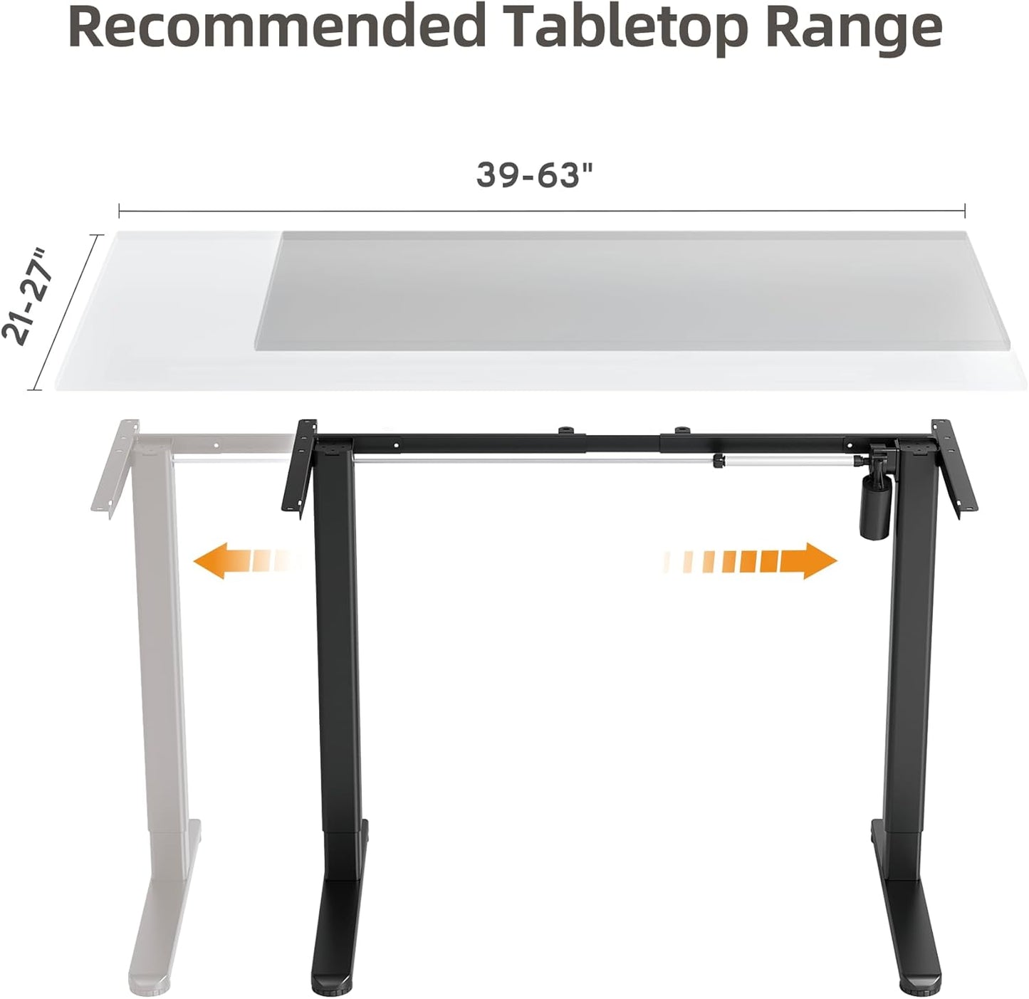 Claiks Standing Desk Frame, Electric Stand Up Desk Legs Frame Workstation Up to 63",C-Shaped Adjustable Standing Computer Desk for Home and Office, (Black Frame only)