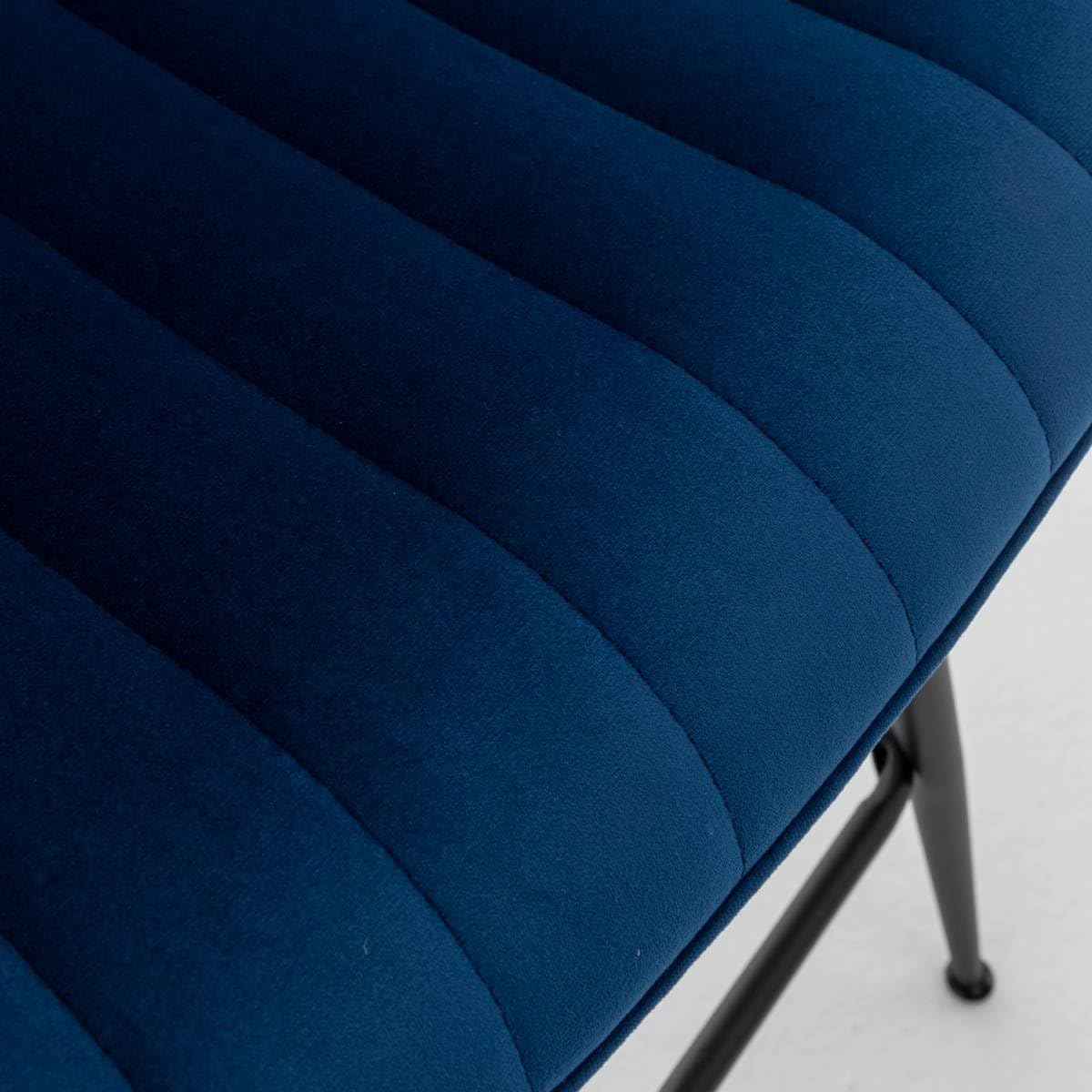 Bar Stools Set of 2 - Luxury Bar Stools Counter Height Barstool 24 Inch Seat Height Upholstered Velvet Barstool Set of 2 Blue Counter Stools for Kitchen Island, Home Counter, Bar Pub (Blue).