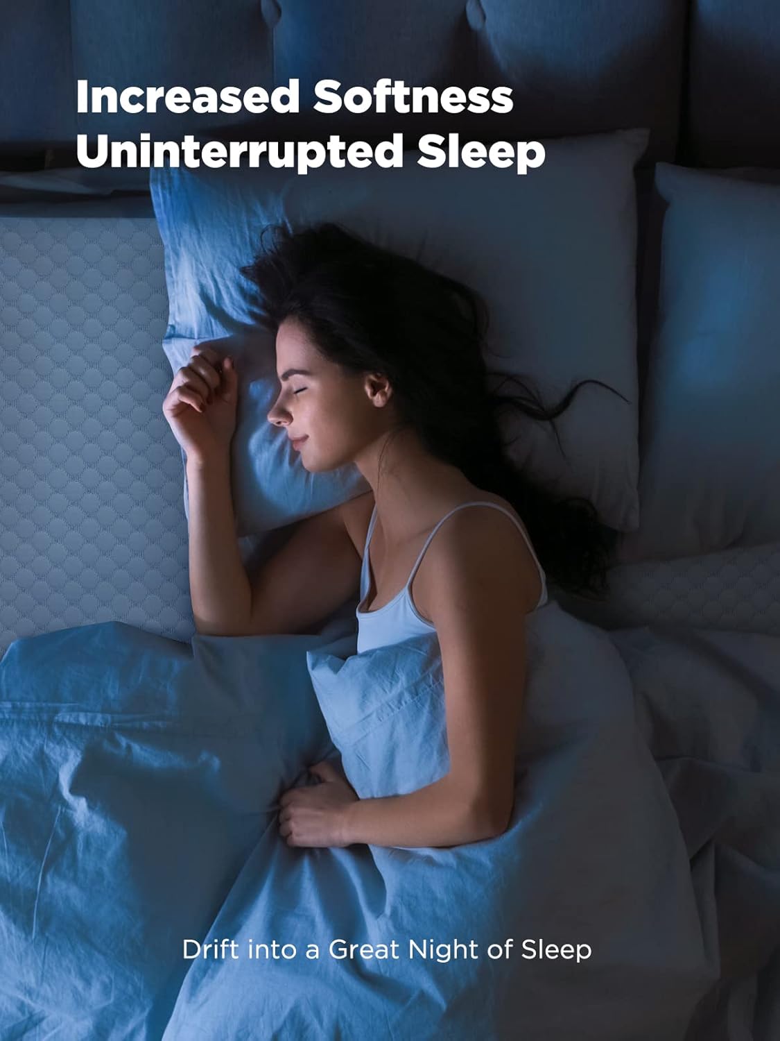 PERLECARE 2 Inch Gel Memory Foam Mattress Topper for Pressure Relief, Premium Soft Mattress Topper for Cooling Sleep, Non-Slip Design with Removable & Washable Cover, CertiPUR-US Certified - Twin